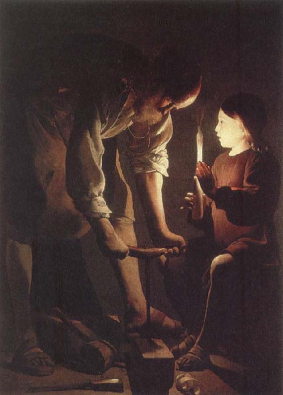 Georges de La Tour Young Christ with St.Joseph in the Capenter-s shop oil painting picture